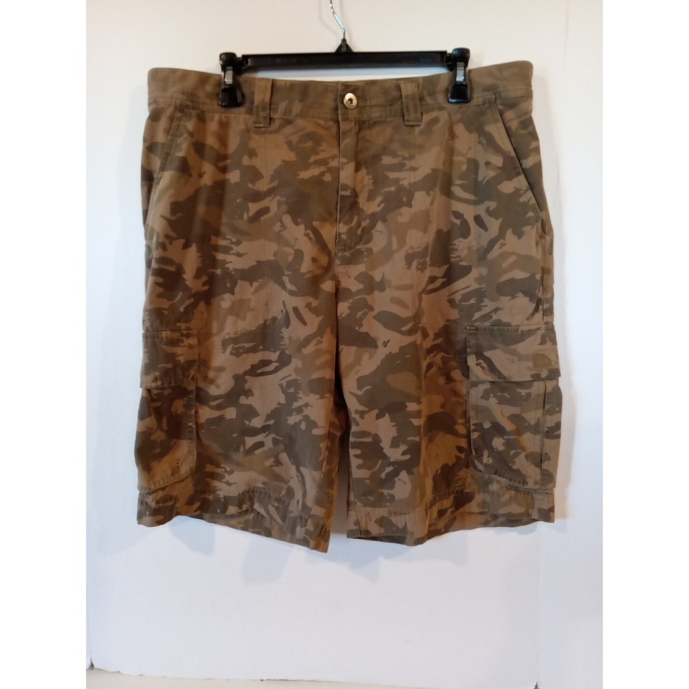 Koppen Camo Cargo Shorts Mens 36 Brown Woodland Camouflage Hiking Outdoor